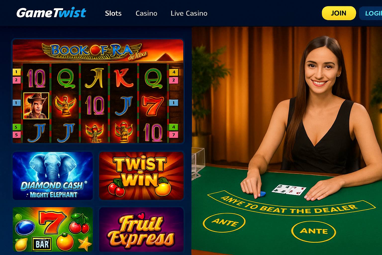 O GAMETWIST Live Casino lança promoções regularmente