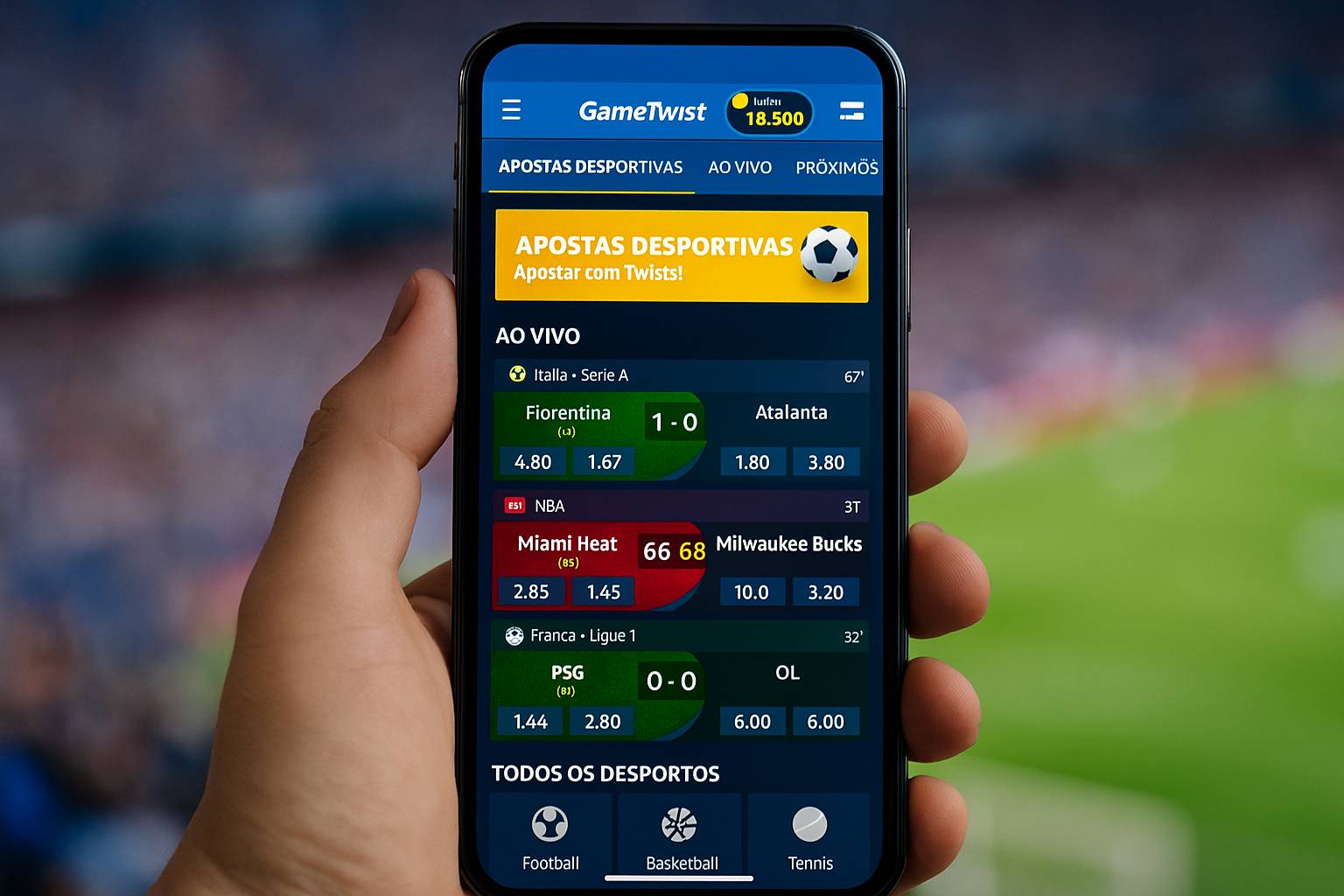 Apostas esportivas no cassino online GAMETWIST